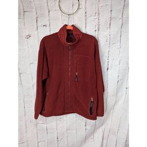 Patagonia Vintage Pile Fleece Jacket Mens Medium Red Full Zip 90s Outdoor USA **